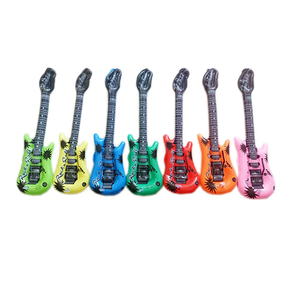 Детский надувной реквизит из пвх гитарный микрофон музыкальный инструмент