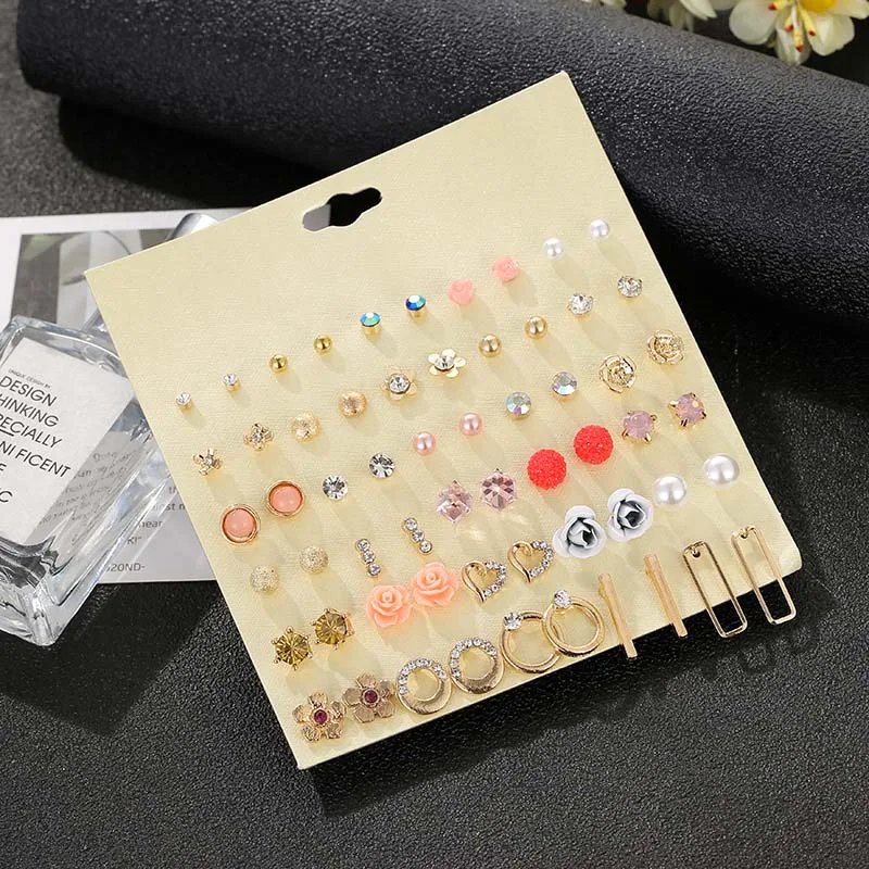 fashion trendy golden geometric circle resin flower stud earrings for women elegant simulated pearl wedding party gift | Украшения и
