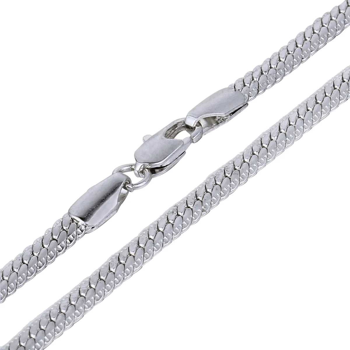 Ожерелье из белого золота 4 мм с кубинскими звеньями унисекс ювелирные изделия
