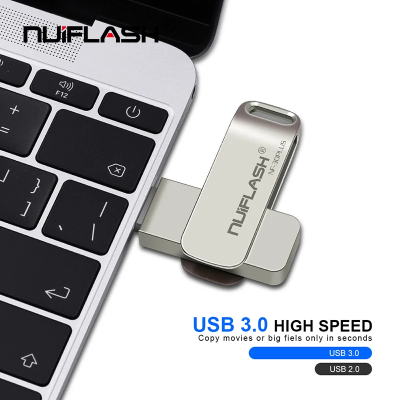 Nuiflash USB флеш-накопитель 32 Гб 64 Гб металлический USB 3,0 флеш-накопитель высокоскоростной USB флеш-накопитель 128 ГБ реальная емкость 16 ГБ USB флеш-накопитель