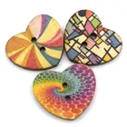 500 шт., декоративные деревянные пуговицы, 25 мм, 2 отверстия