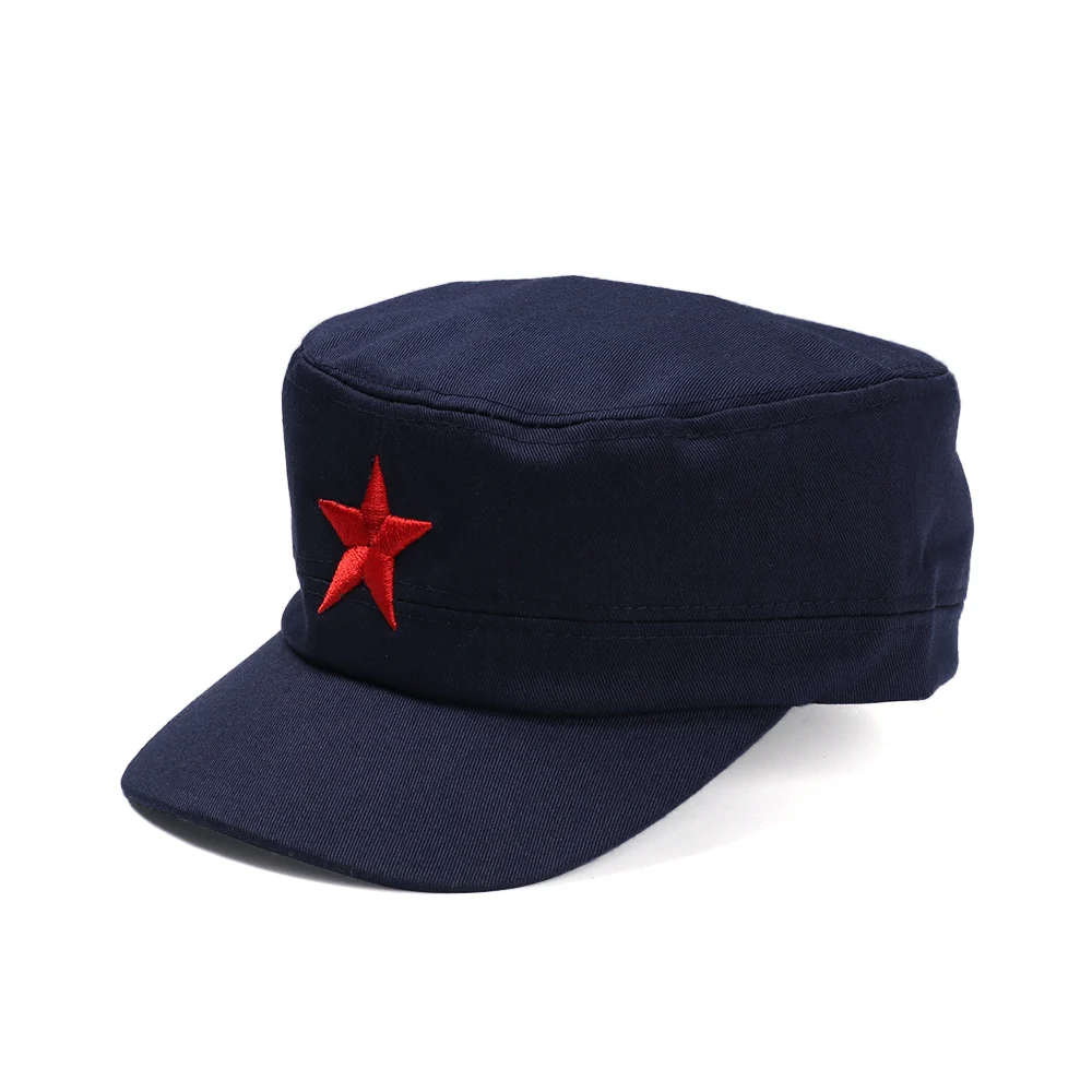 2-navy blue 1 шт., модная мужская и женская разноцветная унисекс Регулируемая Классическая стильная простая плоская винтажная армейская Кепка, кепка в стиле милитари, лучшая Кепка - Цвет: 2-navy blue