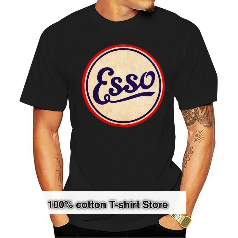 

Футболка Esso motor sport oil tee racer touring can vintage tee black Cool повседневные мужские футболки унисекс, новая мода