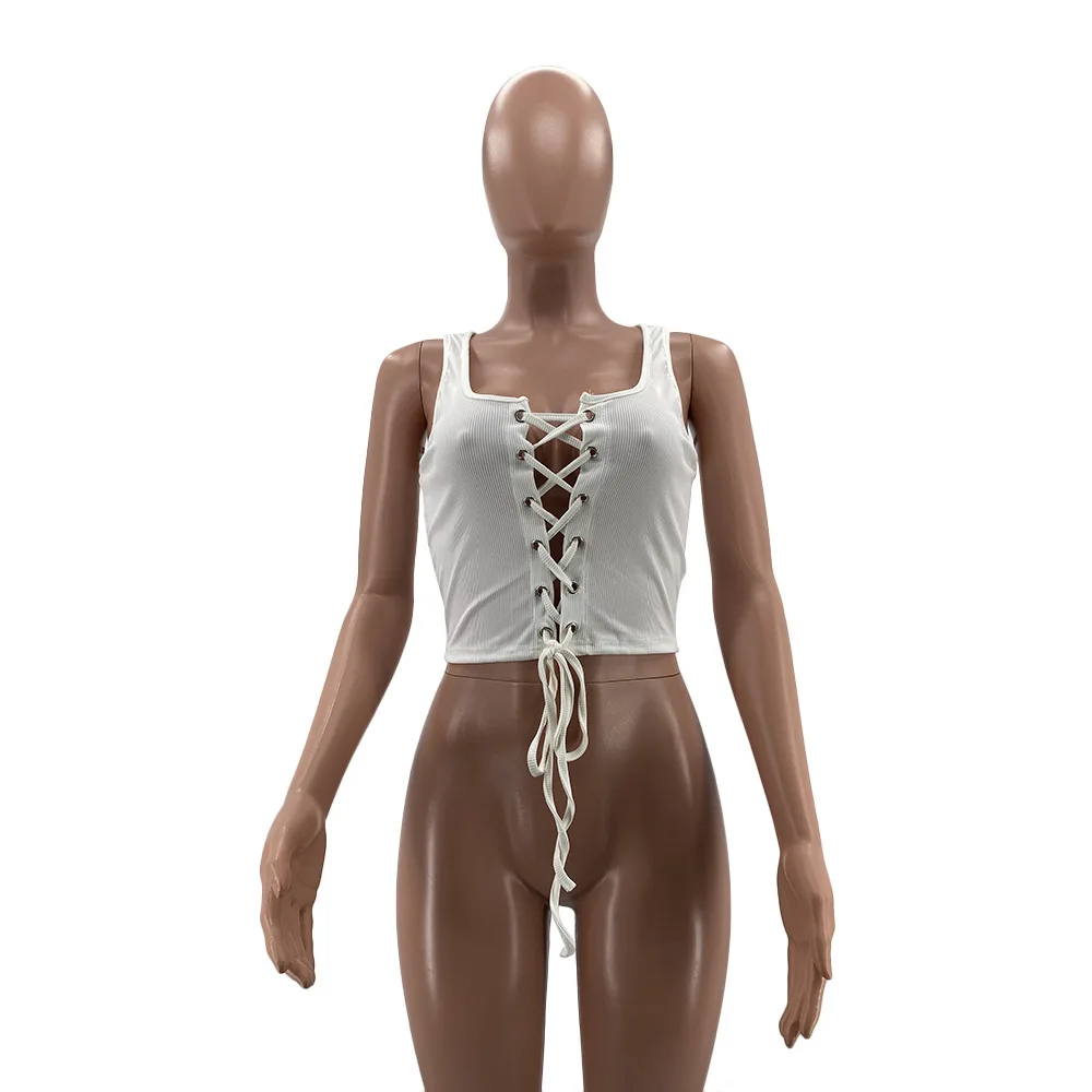 Женская футболка с V-образным вырезом однотонная Повседневная без рукавов лето