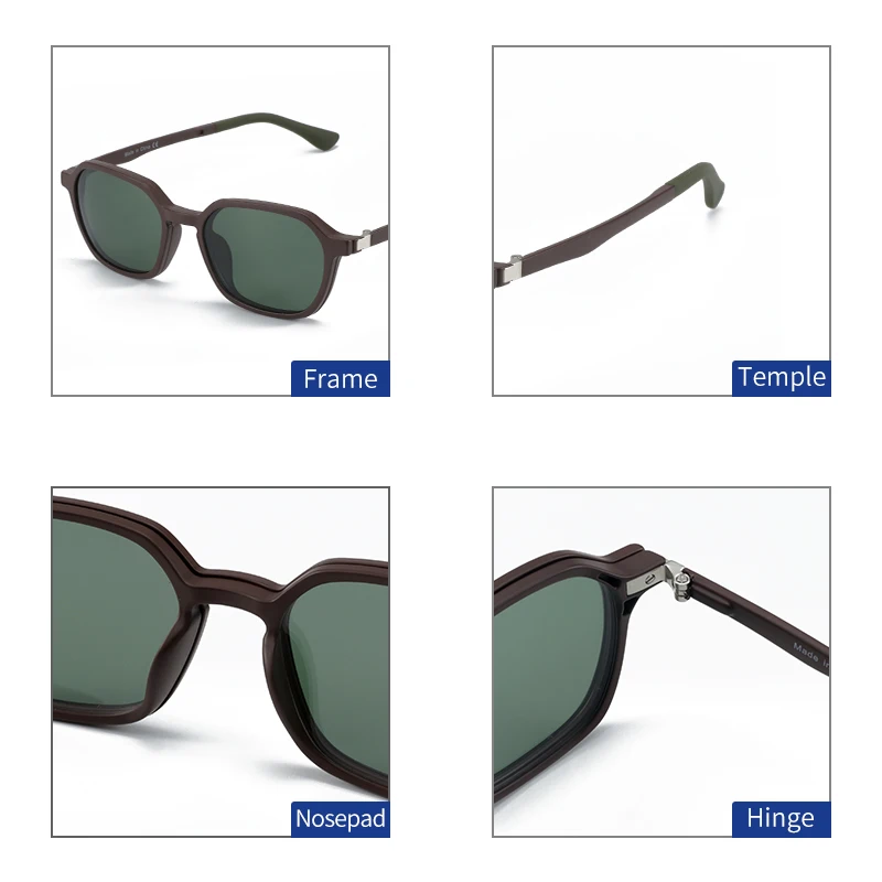 Мужские солнцезащитные очки для близорукости BLUEMOKY поляризационные с магнитным