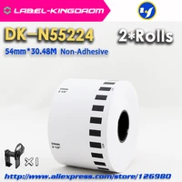 2 refill rolls compatible dk n55224 label non adhesive 54mm30 48m continuous compatible for brother label printer
