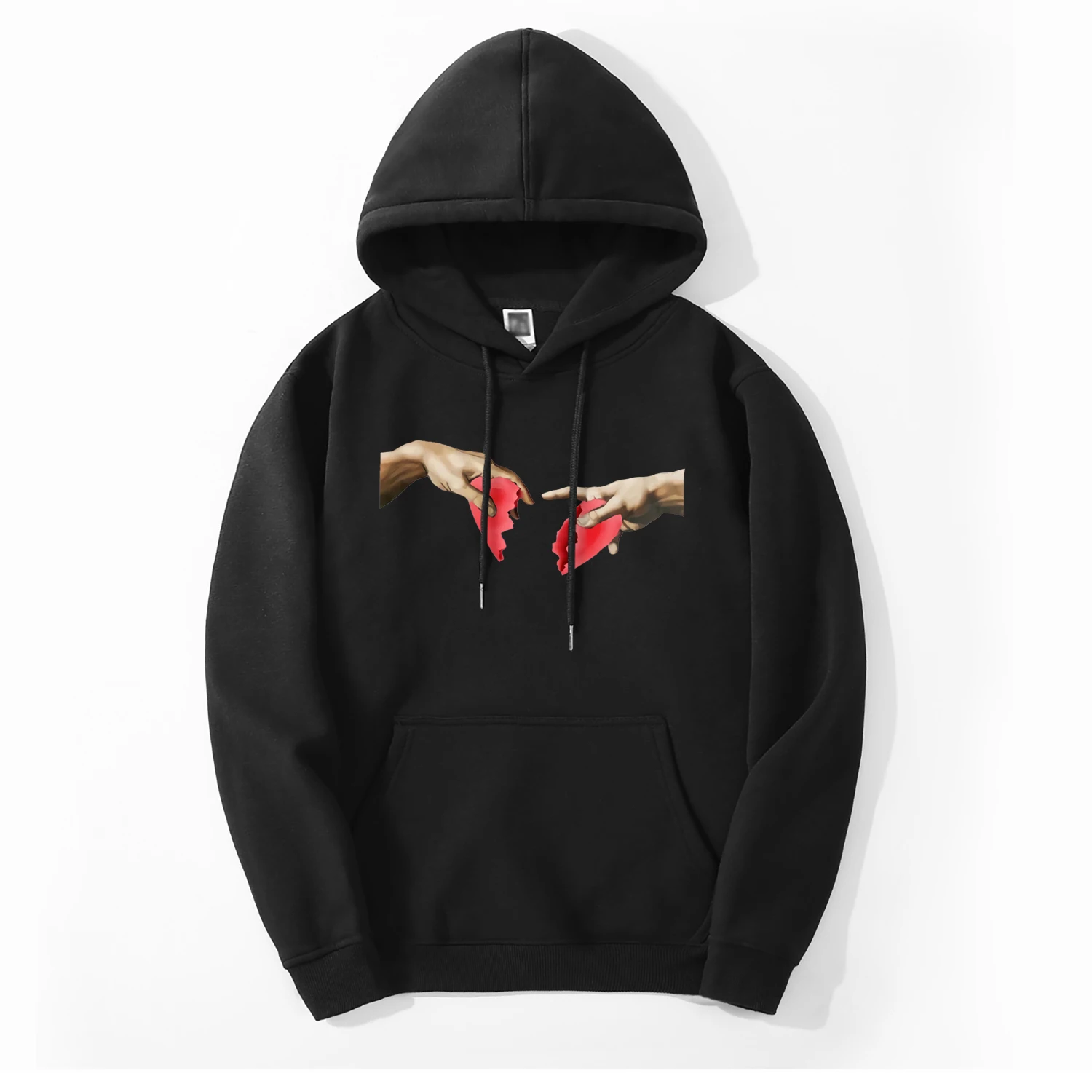 

Funny Men Sweatshirt Hoodies Michelangelo Heart Break 2019 Spring Winter Warm Fleece Hoodie Hipster Men Fashion Casual Pullover