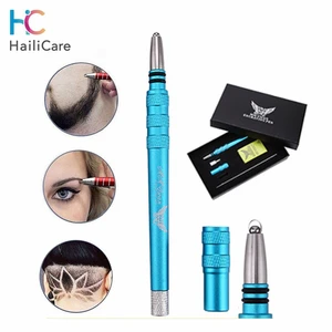 Ножницы для волос в стиле татуировки гравировка волос ручка волшебный триммер для бороды усы бритье назад голова резьба по волосам салон инструмент для укладки