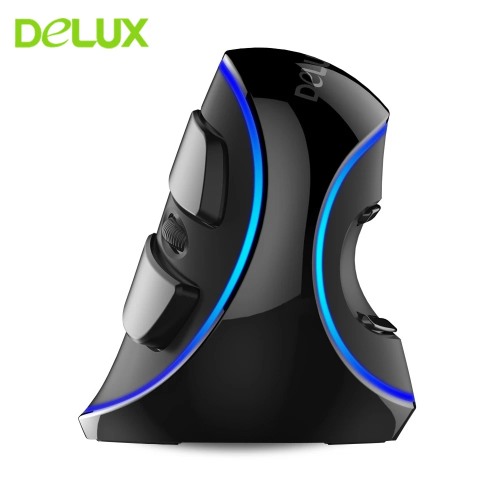 Вертикальная игровая мышь Delux M618 1600DPI эргономичная оптическая для ноутбука с