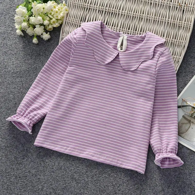 Футболка с длинными рукавами для маленьких девочек на весну осень и зиму