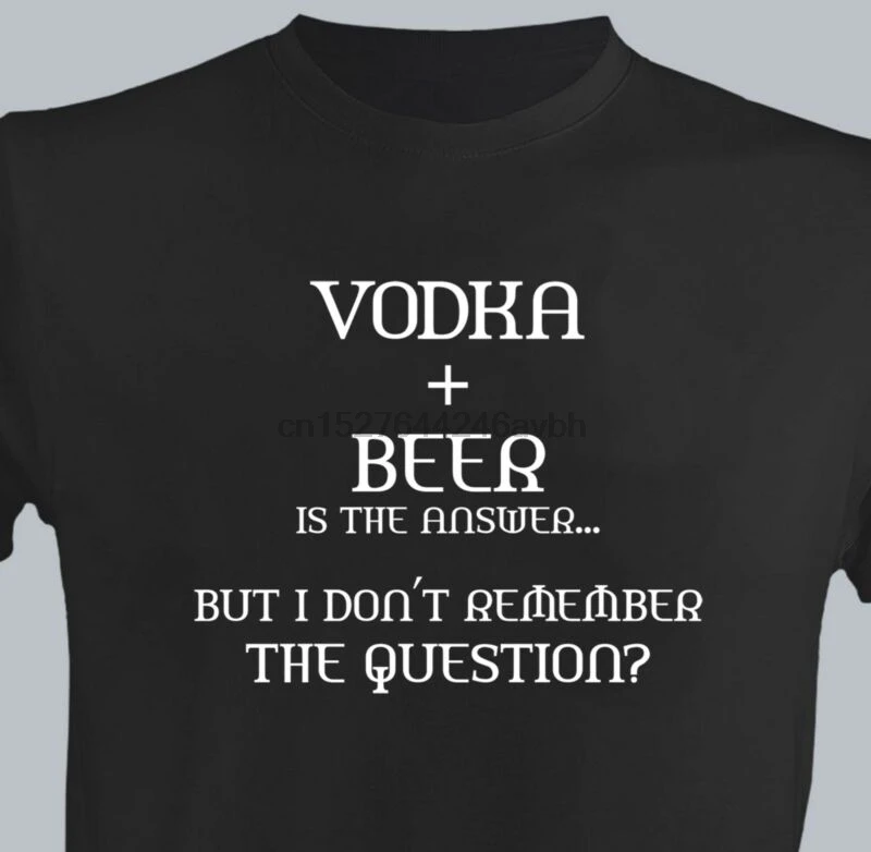 

Vodka & Beer Men New T-shirt Vinyl Print Funny Pub Club Bar Hangover Tee & Tops