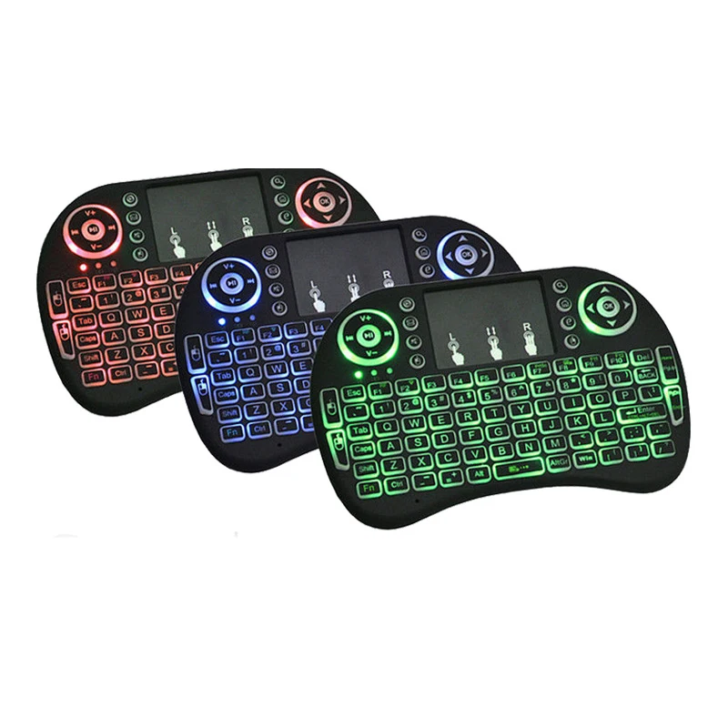 Беспроводная мини клавиатура с подсветкой i8 + Air Mouse 2 4 ГГц 3 цвета тачпад ручной