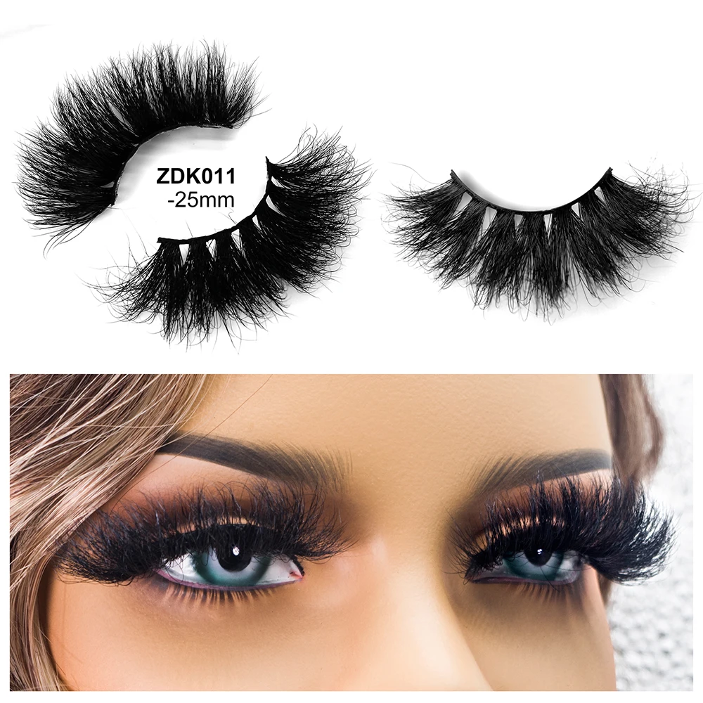 Роскошные 25 мм 3D пушистые 5D настоящие норковые ресницы для глаз индивидуальные