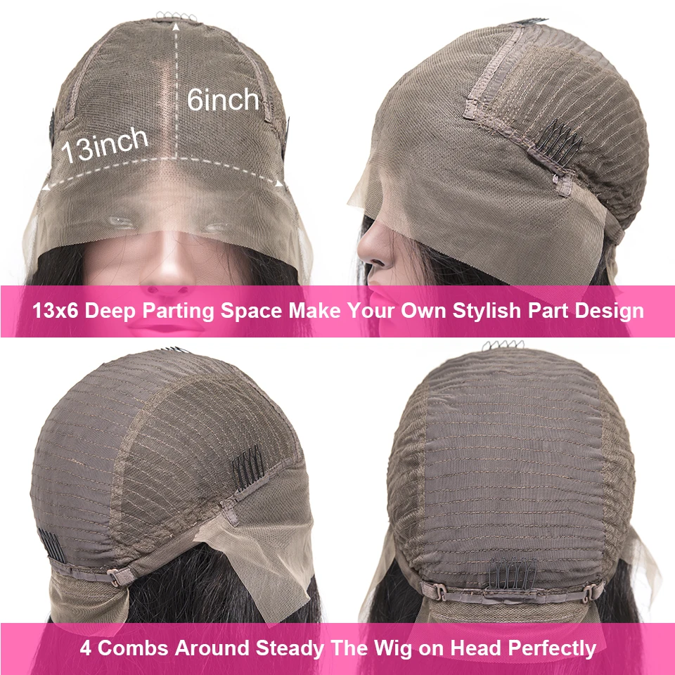 13x6 парики из натуральных волос на кружеве волнистые человеческие волосы