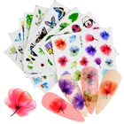 Женщины Бабочка Наклейка с цветком для ногтей растения абстрактный портрет слайдер наклейки для ногтей наклейки украшения для ногтей и аксессуары