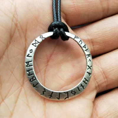 rope chain silver Дропшиппинг славянские Норвегия Valknut с Старший Футарк руны языческий амулет кулон Для мужчин ожерелье скандинавский Viking ювелирные изделия - Окраска металла: rope chain silver