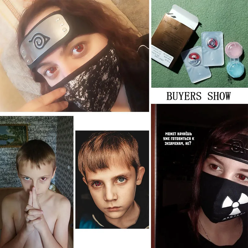 Косплей Контактные линзы глаза аниме цветные контакты Какаси Шаринган