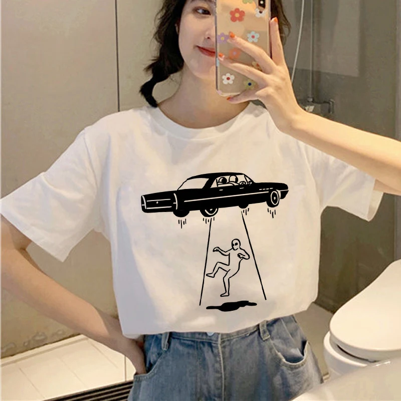 Новинка 90s графическая Футболка Harajuku Женская забавная футболка с мультяшным