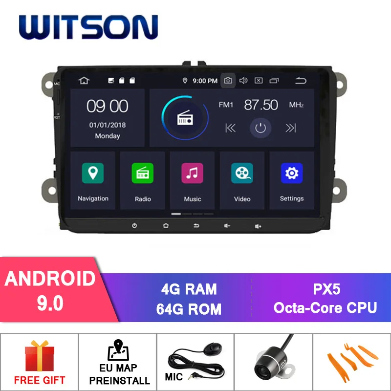 WITSON 9 ''Android 0 для VOLKSWAGEN POLO GOLF 5 6 2006 2012 автомобильное радио 4 Гб ОЗУ + 64 ГБ