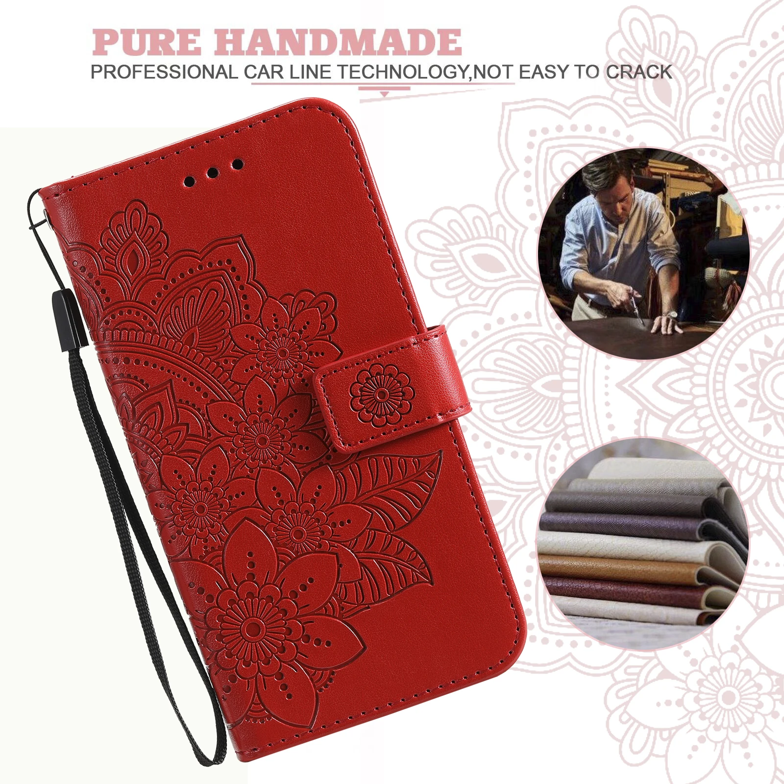 luxury embossed leather flip phone case for infinix hot 10 9 pop 2 tecno spark 6 5 camon 15 note 8 10 wallet card holder cover free global shipping