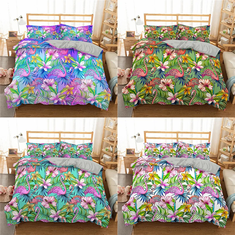 

Flamingo Print 3D Printing Duvet Cover Cartoon Bedding Sets Quilt Cover Bedroom Bed Sets Pillowcase Twin Full Queen King Size