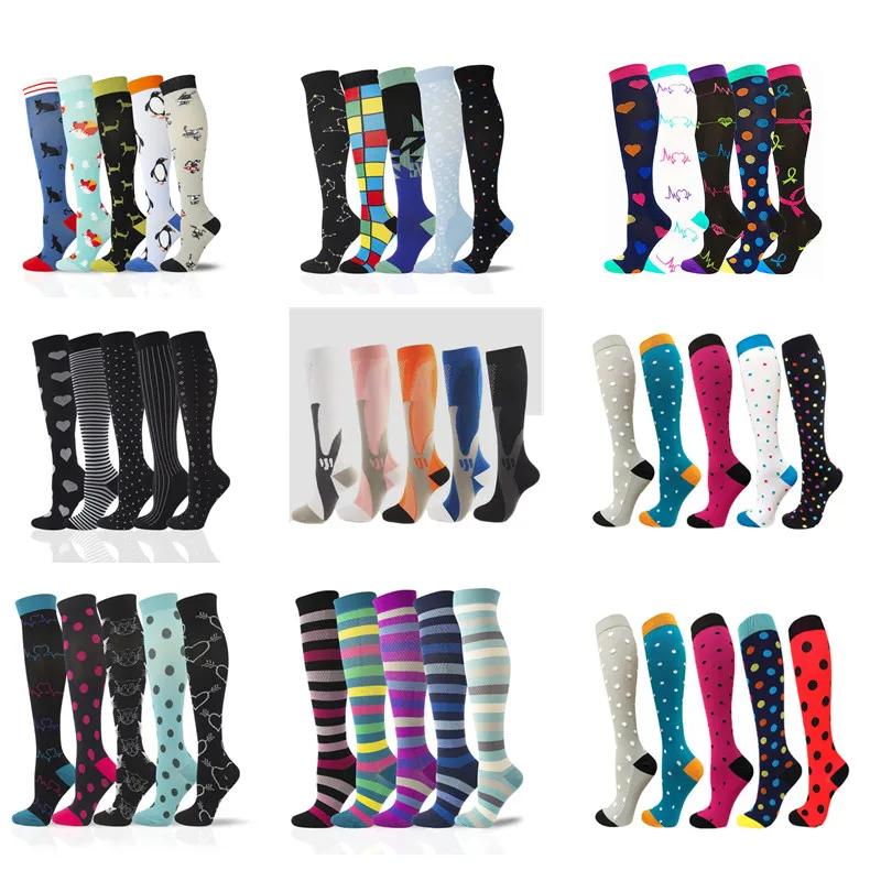 Компрессионные носки унисекс Прямая поставка высокое голенище 1/2/3/6/7/8 пар спорт