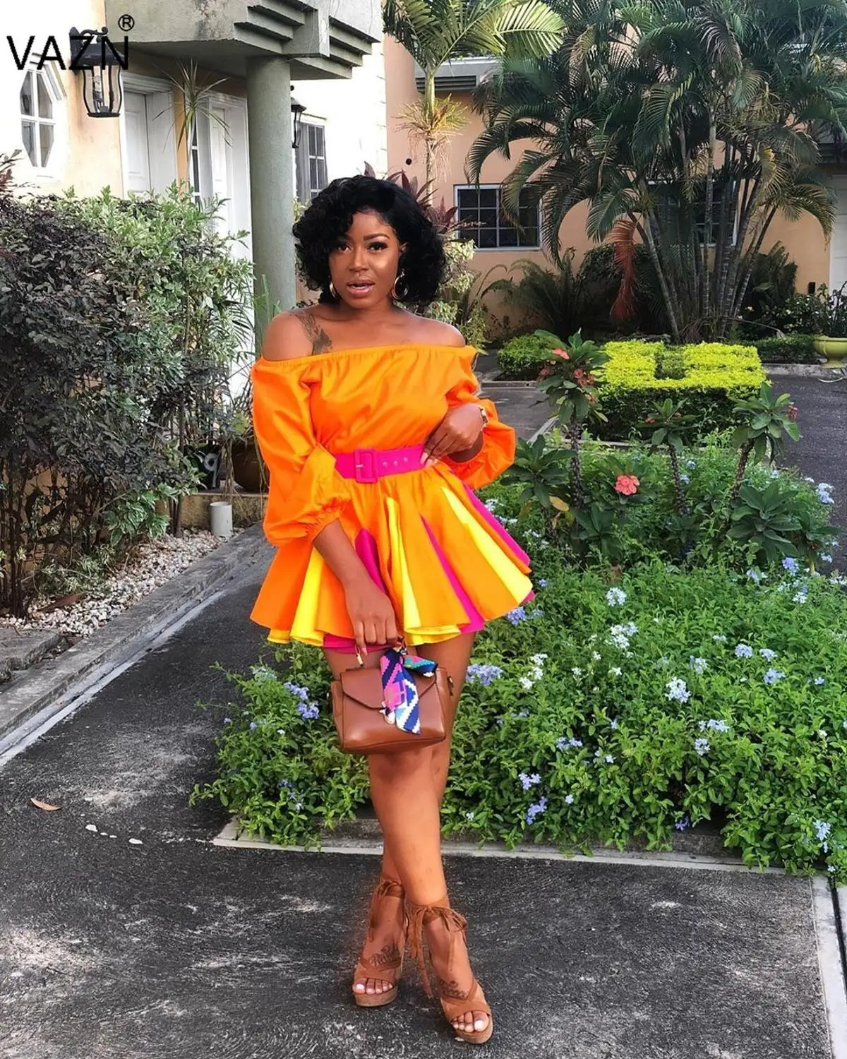 VAZN RRK229 новая юная леди нот горячий праздник сексуальная мода полный рукав