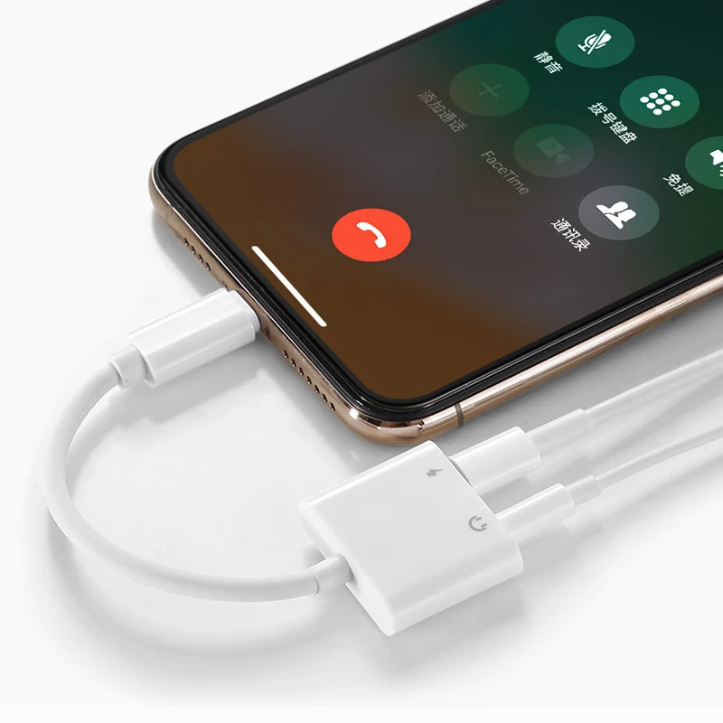 IKSNAIL 2 в 1 зарядное устройство с интерфейсом Lightning адаптер для прослушивания iphone X 8 Plus адаптер для зарядки 3,5 мм разъем разветвитель AUX для iphone XS MAX