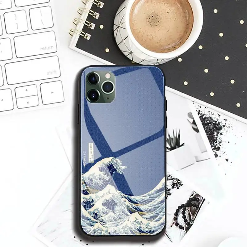 

Tokyo Japanese Art Phone Case For Iphone 12 11 Pro MAX XR X 7 8Plus SE2020 DIY Shockproof Glass Soft Silicone Edge