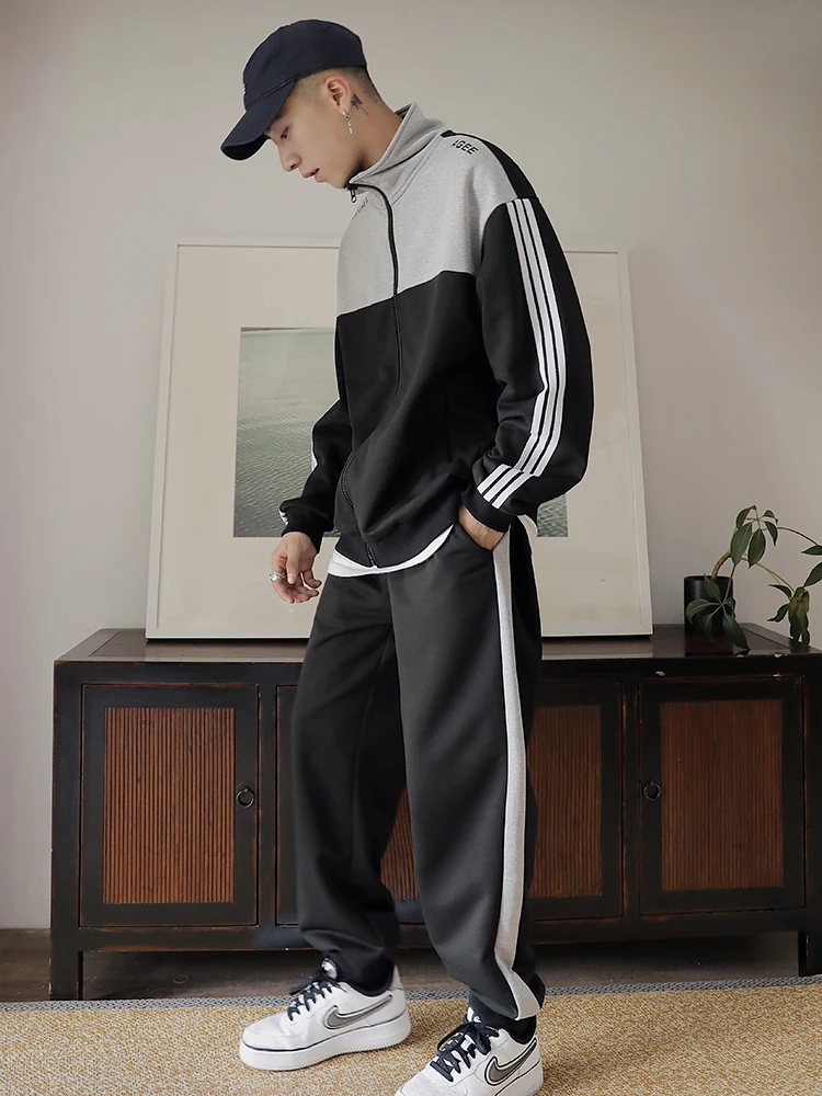 Мужской спортивный костюм с курткой темно-синяя спортивная одежда джоггеры JJ60NT