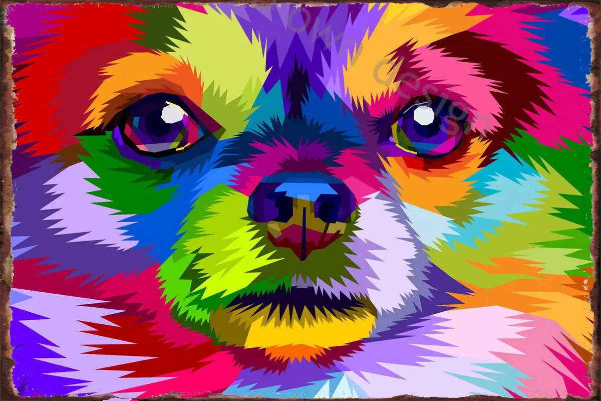 

Крупный план Чихуахуа Ретро винтажный металлический знак жестяной знак оловянные пластины настенный Декор для дома клуба мужская пещера к...