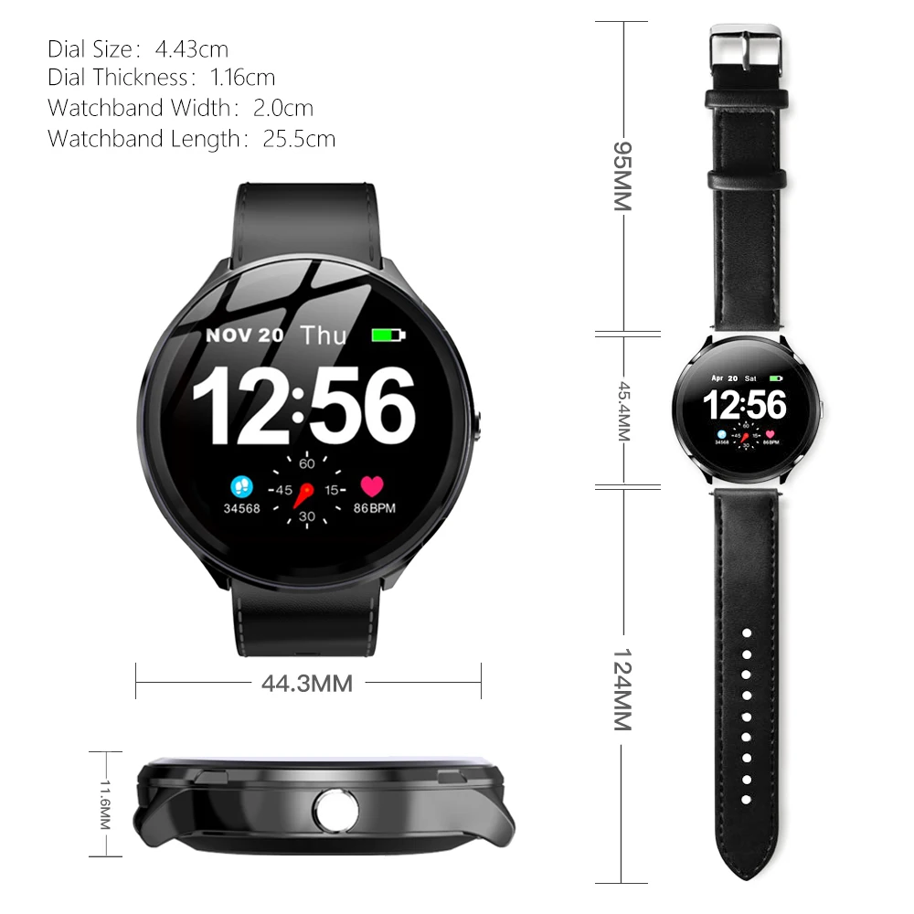 Смарт-часы KOSPET V12 IP67 водонепроницаемые 180mAh 1," Buletooth Heart Rate Sprots умные часы для поддержания здорового образа жизни мужчин и женщин для IOS Android Phone
