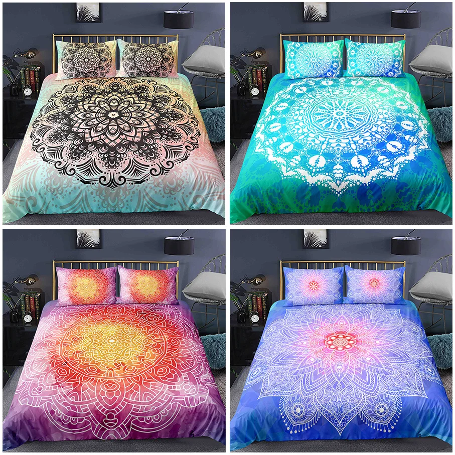 Набор постельного белья в богемном стиле Роскошное Одеяло и наволочка с объемной