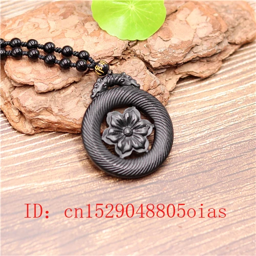 Ожерелье из натурального черного зеленого китайского Нефритового Цветка бисера