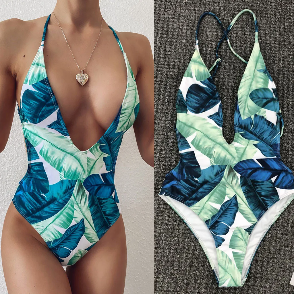 Сексуальный женский комплект бикини с глубоким V-образным вырезом большие