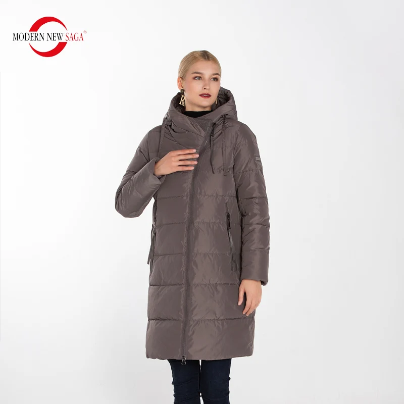 B-71 Coffee MODERN NEW SAGA Winter Long Coat Women Hooded Warm Long Jacket Women Winter Parka Ladies Coats Overcoat Woman Winter Coat - Цвет: B-71 Coffee