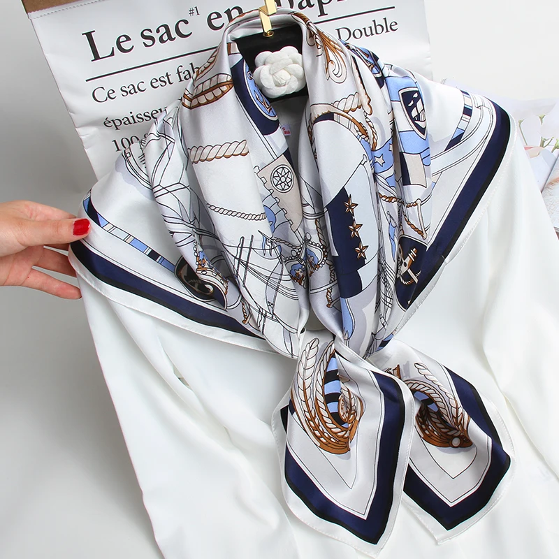 100% шелковый шарф Женский Бренд 2021 шелковые шали и палантины Hougzhou для Дамская