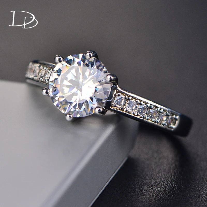 DODO 7 4 мм большие круглые циркониевые обручальные кольца AAA Свадебные Серебристые