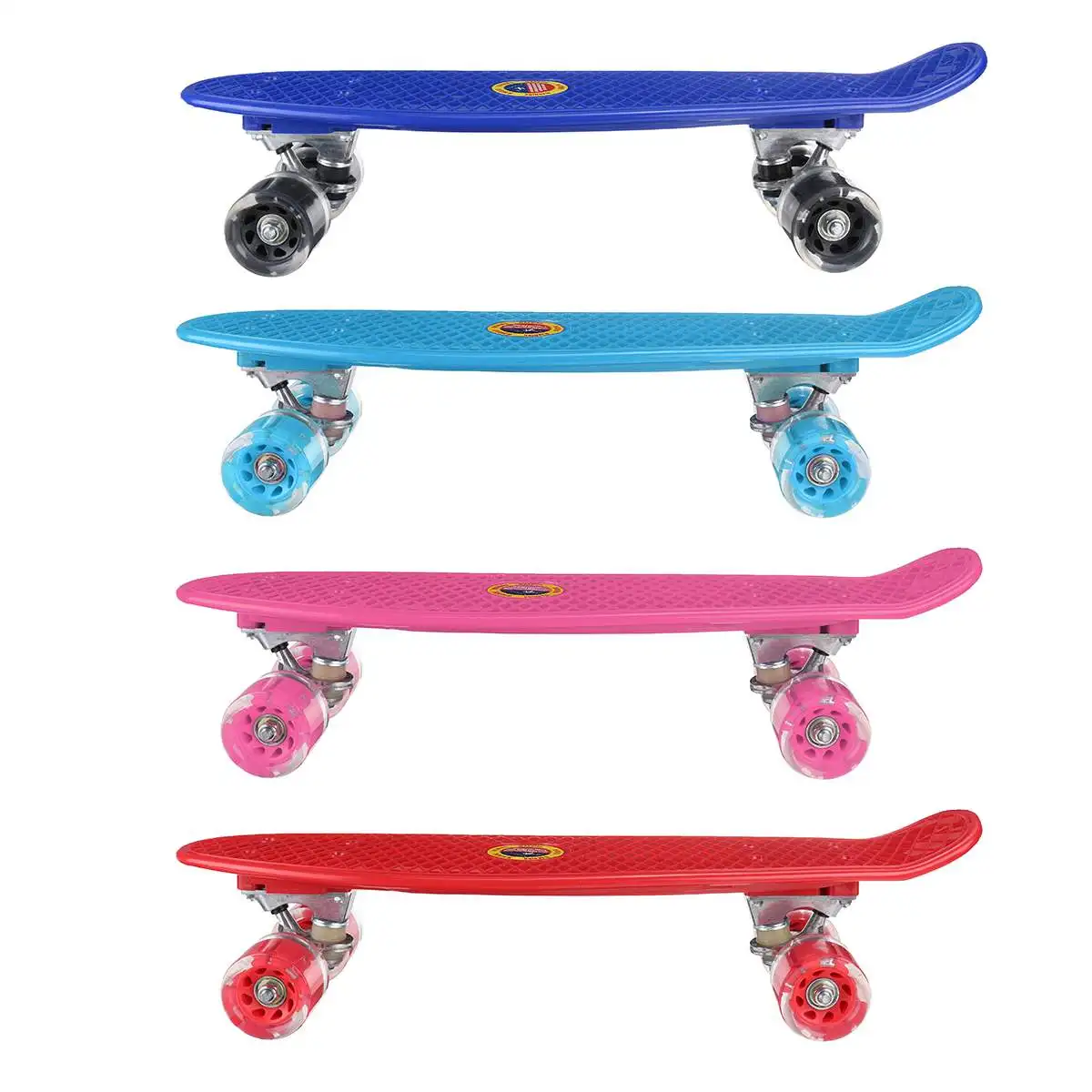 

Skateboard 22in Mini Cruiser Children's Scooter Board Pastel Longboard Fish Skate Board Flashing Wheels Banana Skateboard