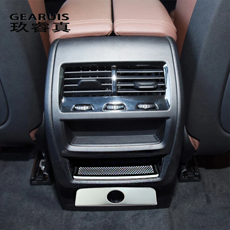 

Car Styling Back Air conditioning outlet Row Cigarette Lighter panel Cover Sticker Trim For BMW X5 G05 Interior Auto Accessories