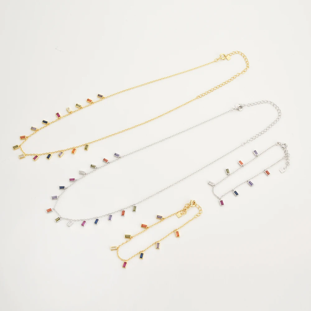 Женский браслет из серебра 925 пробы с радужной цепочкой |