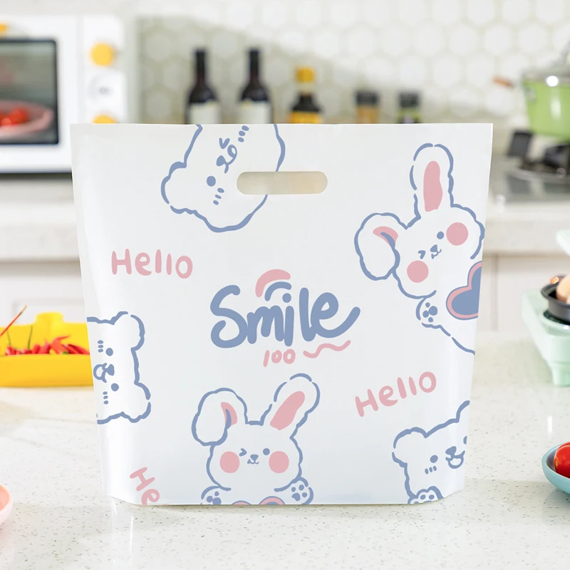 50 шт. белые портативные утолщенные пластиковые пакеты для выпечки торта хлеба