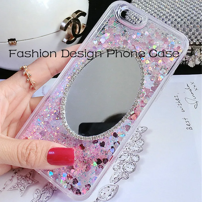 Модный чехол для телефона блестящий зеркальный с блестящими стразами прозрачный