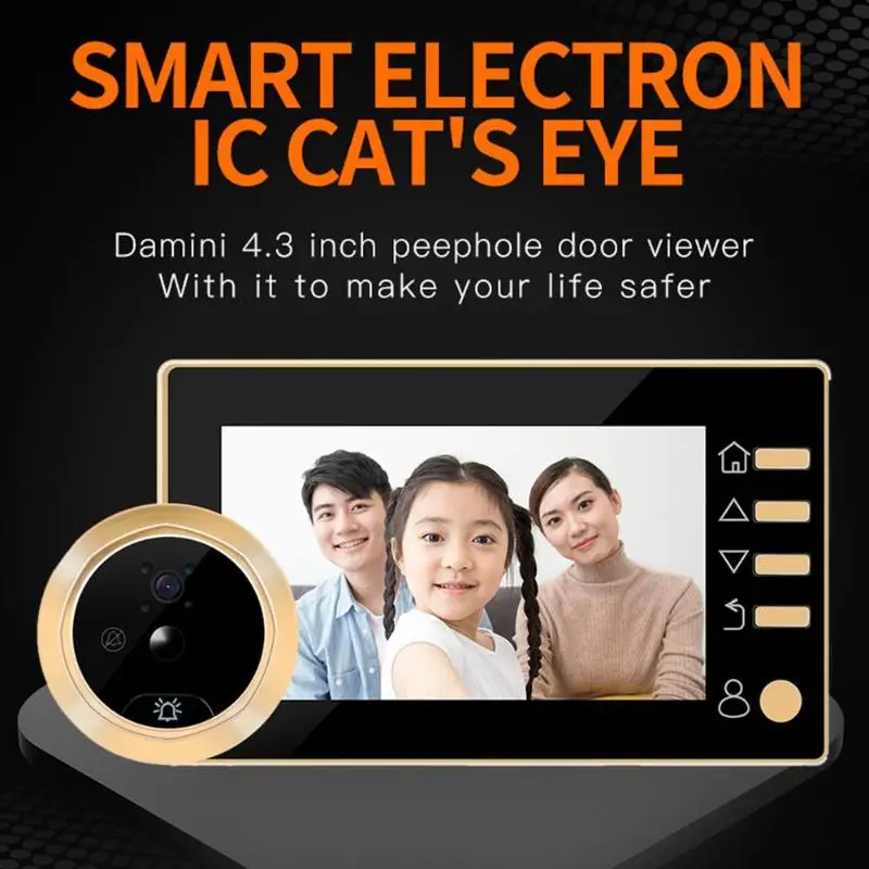 

W10 4.3 inch HD LCD digital smart wireless video doorbell with camera night vision PIR motion detection viewer door bell