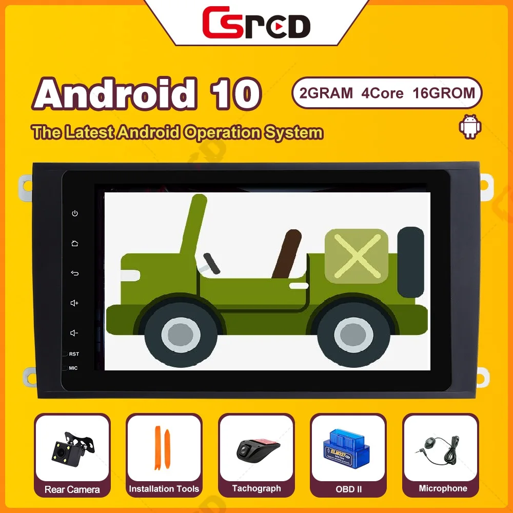 

Csred 8 "IPS полный сенсорный экран Android 10 для Porsche Cayenne 2003-2010 мультимедийный плеер gps-навигация, радио, стерео головное устройство
