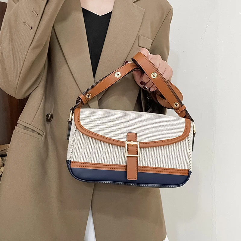 

Женская Холщовая Сумка на одно плечо, Роскошный дизайнерский маленький мессенджер, маленькие квадратные Дамские кошельки и сумочки