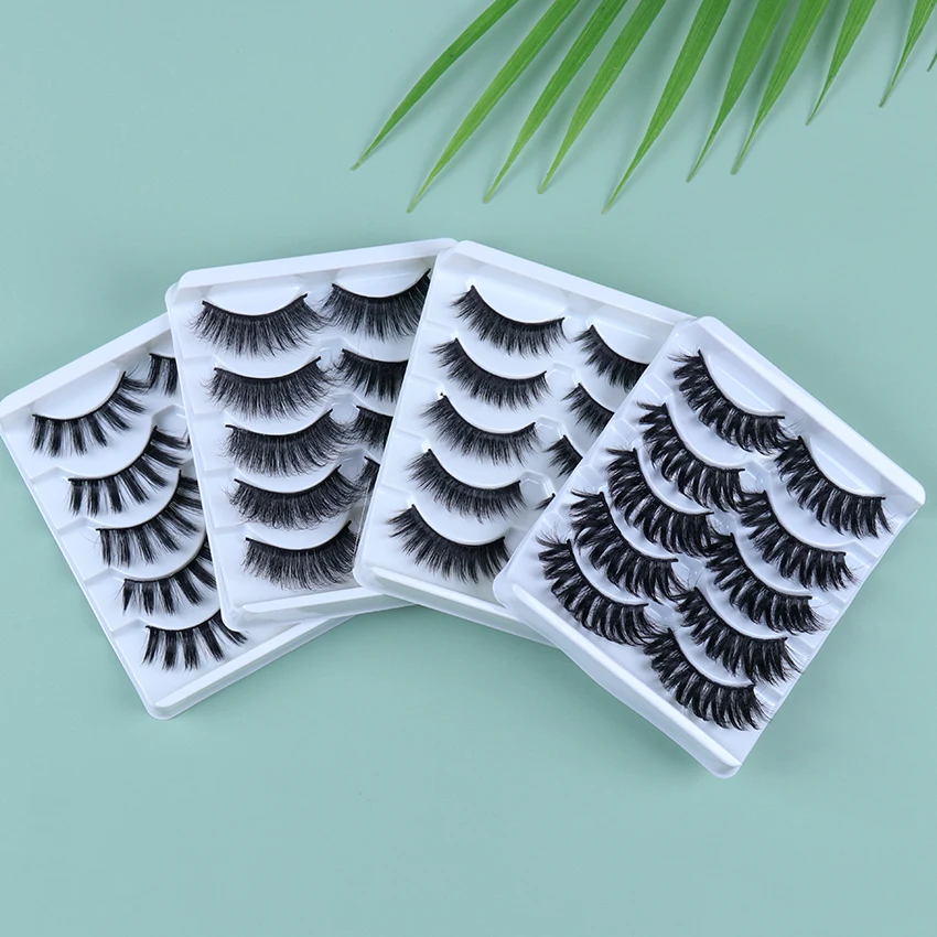 5 пар 3D Объемные Накладные ресницы натуральные густые длинные Wispy Макияж Красота