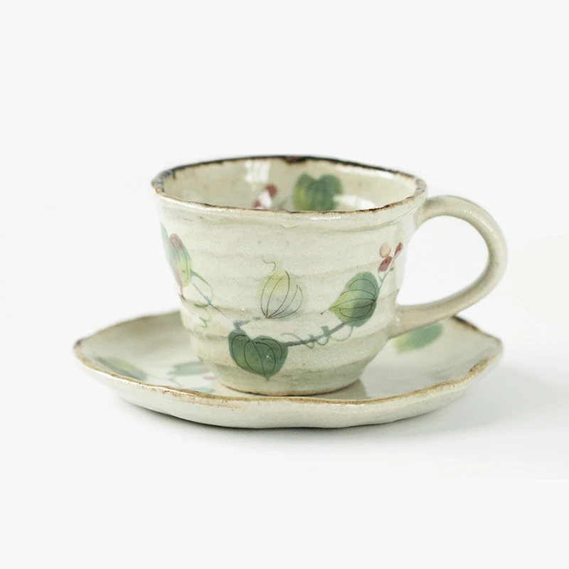 

Vintage Design Coffee Cup Saucer Set Ceramic Modern Decor Art Kawaii Coffee Cup Saucer Set Luxury Creativity Kubek Mugs BC50BYD