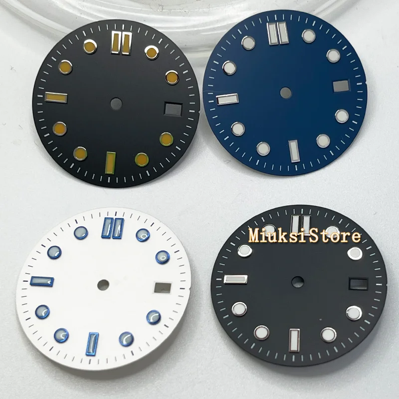 

31mm White Sterile Luminous Men's Watch Dial Date Window Fit For NH35 NH35A NH36 Movement