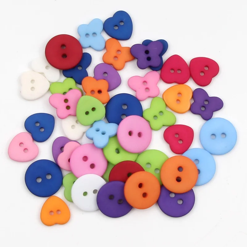 

Полимерные пуговицы с бабочками и сердечками, 50 шт./лот, для скрапбукинга, рукоделия, Швейные аксессуары